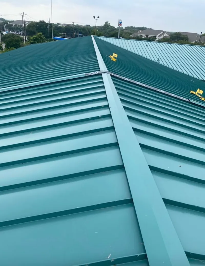 Green commercial metal roof ridge and valley for Metal Roof Repair in Marlborough